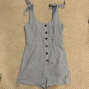 Blue Stripe Romper